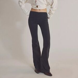 Free People Penny Pull-On Flare Jeans Washed Black size 31